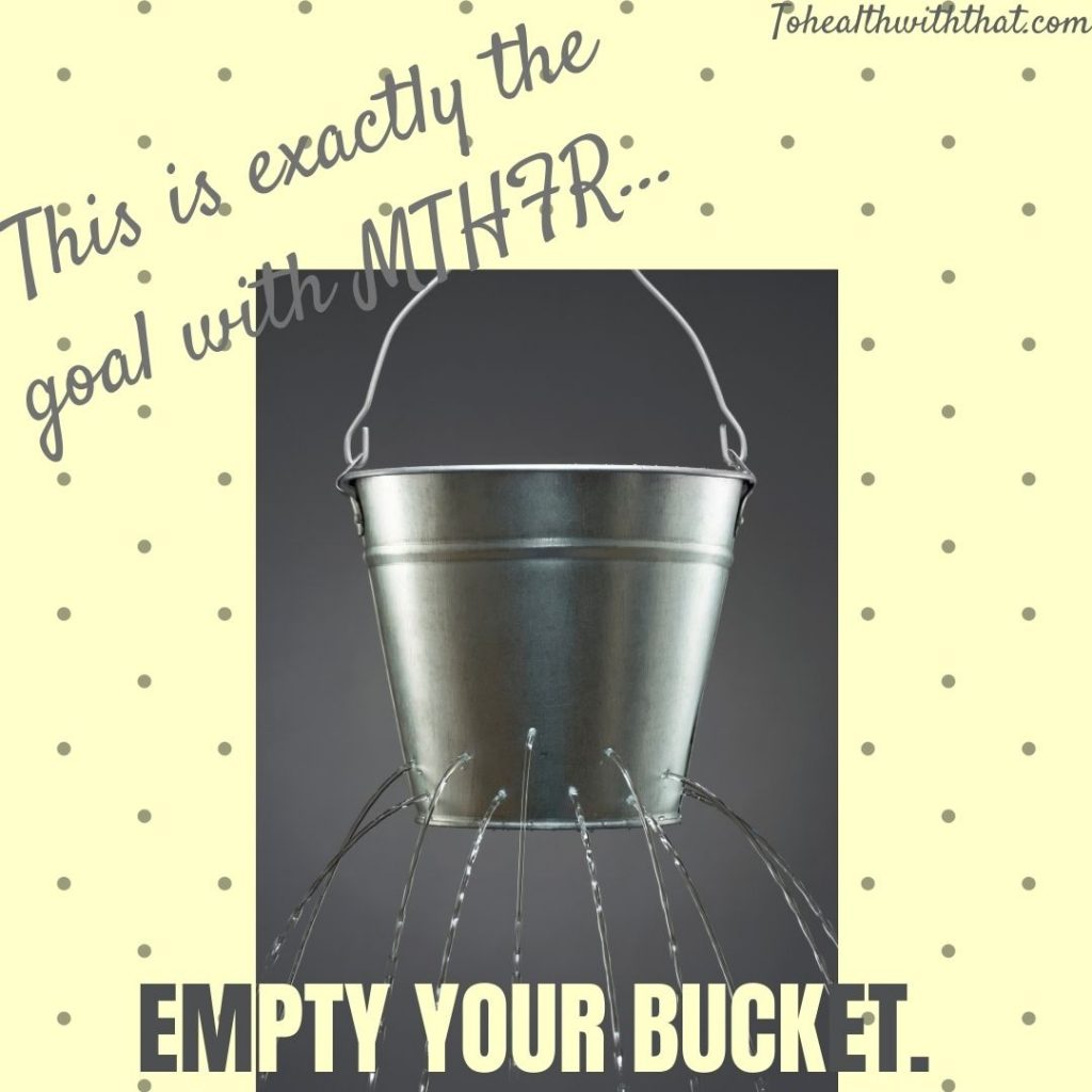 The bucket theory for MTHFR - the goal is to empty your bucket
